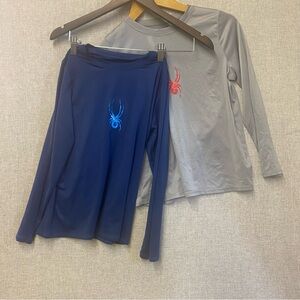 Spyder H20 Youth Bundle, 1 Blue And 1 Gray Youth Medium Long Sleeve‎ H20 Shirts